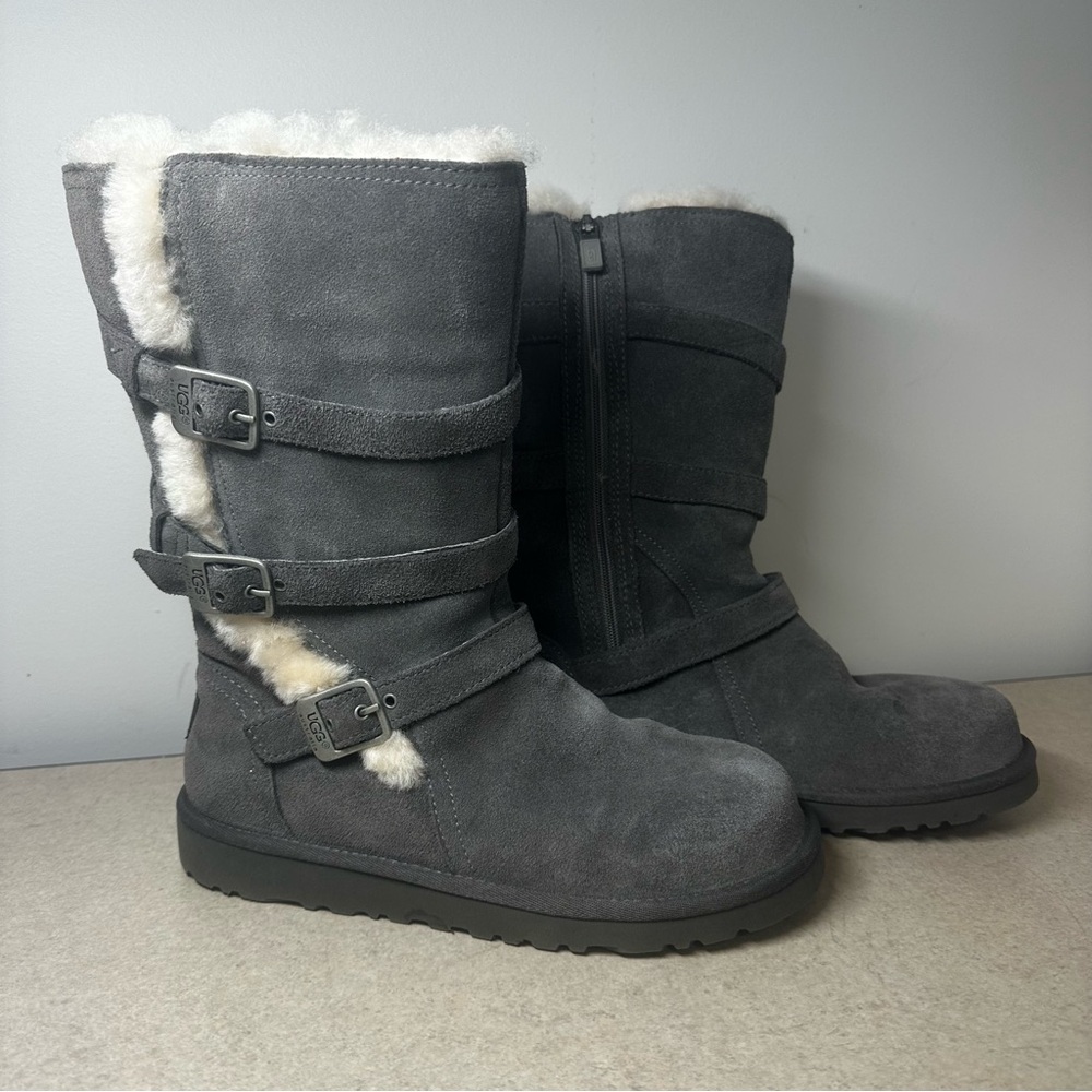 UGG Gray Winter Boots with Buckle Straps maddi snow boot